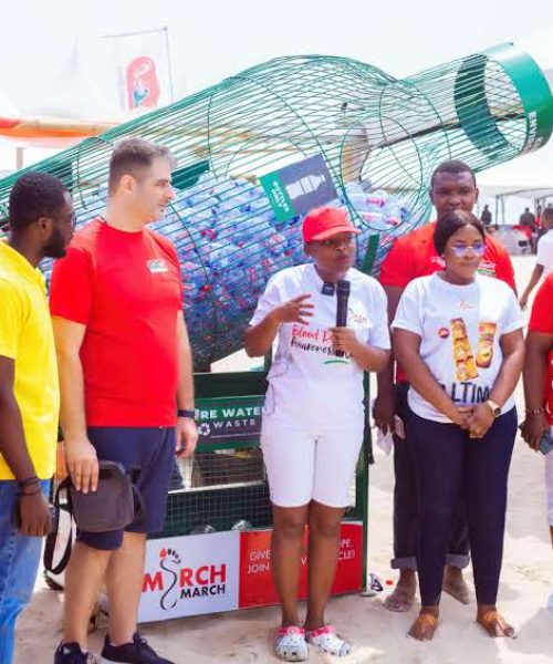 A big recycling receptacle was introduced at the event where all plastic bottles were stored